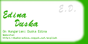 edina duska business card